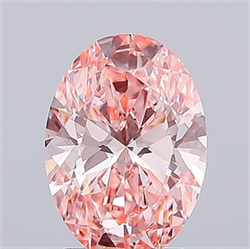 Picture of Lab Grown Diamond 2.58 Carats, Oval with  Cut, Fancy Vivid Pink Color, VS1 Clarity and Certified by IGI
