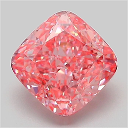 Picture of Lab Grown Diamond 2.06 Carats, CUSHION MODIFIED with  Cut, Fancy Vivid Pink Color, VVS2 Clarity and Certified by IGI
