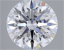 Lab Grown Diamond 2.71 Carats, Round with Excellent Cut, D Color, VVS2 Clarity and Certified by GIA