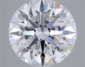 Picture of Lab Grown Diamond 2.71 Carats, Round with Excellent Cut, D Color, VVS2 Clarity and Certified by GIA