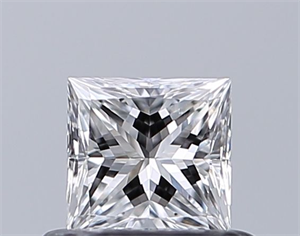 Picture of Natural Diamond 0.44 Carats, Princess with  Cut, E Color, IF Clarity and Certified by GIA