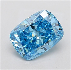 Picture of Lab Grown Diamond 3.03 Carats, CUSHION MODIFIED with  Cut, Fancy Vivid Blue Color, VVS2 Clarity and Certified by IGI