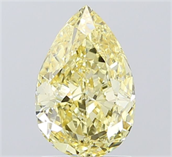 Picture of Lab Grown Diamond 2.08 Carats, Pear with  Cut, Fancy Yellow Color, VS1 Clarity and Certified by IGI