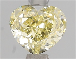 Picture of Lab Grown Diamond 1.51 Carats, Heart with  Cut, Fancy Yellow Color, VVS2 Clarity and Certified by IGI