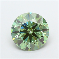 Picture of Lab Grown Diamond 2.47 Carats, Round with Ideal Cut, Fancy Vivid Green Color, VS1 Clarity and Certified by IGI