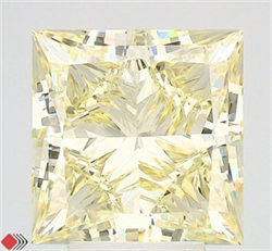 Picture of Lab Grown Diamond 5.57 Carats, Princess with  Cut, Fancy Light Yellow Color, VVS2 Clarity and Certified by IGI