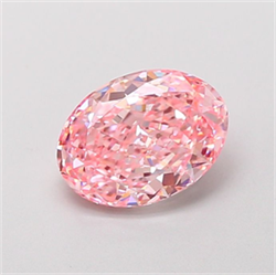 Picture of Lab Grown Diamond 1.89 Carats, Oval with  Cut, Fancy Vivid Pink Color, VS1 Clarity and Certified by IGI