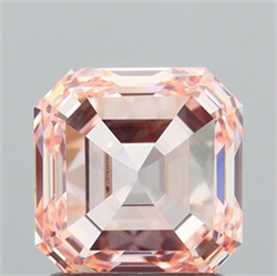 Picture of Lab Grown Diamond 1.58 Carats, Asscher with  Cut, Fancy Intense Pink Color, VVS2 Clarity and Certified by IGI