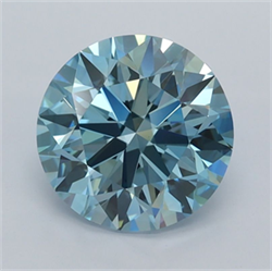 Picture of Lab Grown Diamond 1.97 Carats, Round with Ideal Cut, Fancy Vivid Blue Color, VVS2 Clarity and Certified by IGI