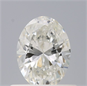 Natural Diamond 0.50 Carats, Oval with  Cut, H Color, VVS2 Clarity and Certified by GIA