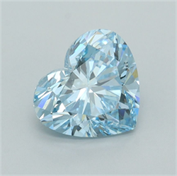 Picture of Lab Grown Diamond 1.52 Carats, Heart with  Cut, Fancy Intense Blue Color, VS1 Clarity and Certified by IGI