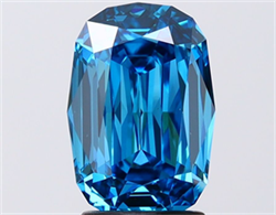 Picture of Lab Grown Diamond 2.51 Carats, CUSHION MODIFIED with  Cut, Fancy Vivid Blue Color, VVS2 Clarity and Certified by IGI