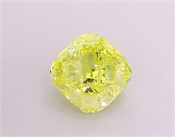 Picture of Lab Grown Diamond 1.61 Carats, CUSHION MODIFIED with  Cut, Fancy Vivid Yellow Color, VVS1 Clarity and Certified by IGI