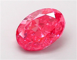 Picture of Lab Grown Diamond 1.50 Carats, Oval with  Cut, Fancy Vivid Pink Color, VVS2 Clarity and Certified by IGI