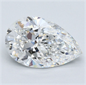 Natural Diamond 2.50 Carats, Pear with  Cut, E Color, VS2 Clarity and Certified by GIA