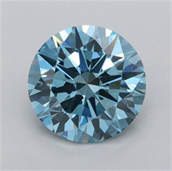 Picture of Lab Grown Diamond 1.49 Carats, Round with Ideal Cut, Fancy Vivid Blue Color, VVS2 Clarity and Certified by IGI
