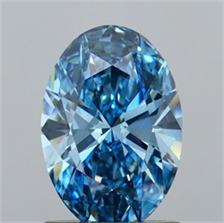 Picture of Lab Grown Diamond 1.26 Carats, Oval with  Cut, Fancy Blue Color, VS1 Clarity and Certified by IGI