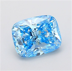 Picture of Lab Grown Diamond 3.08 Carats, CUSHION MODIFIED with  Cut, Fancy Vivid Blue Color, VS2 Clarity and Certified by IGI