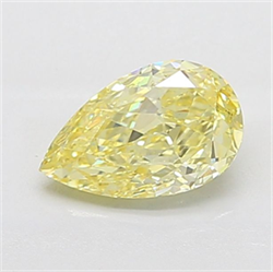 Picture of Lab Grown Diamond 2.03 Carats, Pear with  Cut, Fancy Intense Yellow Color, VS1 Clarity and Certified by IGI