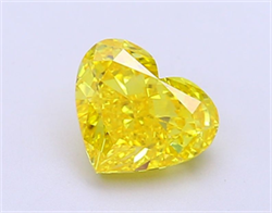 Picture of Lab Grown Diamond 1.55 Carats, Heart with  Cut, Fancy Vivid Yellow Color, VS1 Clarity and Certified by IGI