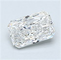 1.50 Carats, Radiant Diamond with  Cut, E Color, SI1 Clarity and Certified by GIA