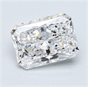 1.71 Carats, Radiant Diamond with  Cut, D Color, SI1 Clarity and Certified by GIA