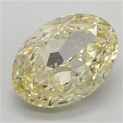 Picture of Lab Grown Diamond 5.04 Carats, Oval with  Cut, Fancy Intense Yellow Color, VVS2 Clarity and Certified by IGI