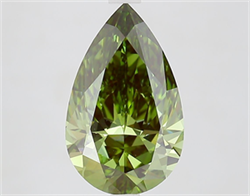 Picture of Lab Grown Diamond 3.08 Carats, Pear with  Cut, Fancy Vivid Green Color, VS1 Clarity and Certified by IGI