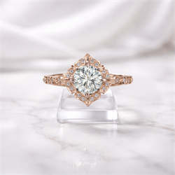 Picture of Art deco replica Halo engagement ring`for Rounds Cushions and Princess diamonds