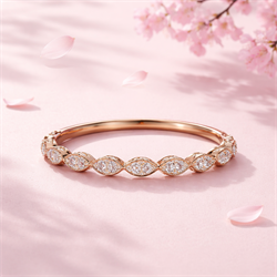 Picture of Scalloped diamonds wedding band