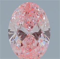 Picture of Lab Grown Diamond 1.41 Carats, Oval with  Cut, Fancy Vivid Pink Color, VVS2 Clarity and Certified by IGI