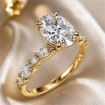 1.50 Center Oval Lab diamond Min F VS1 Ideal-Cut