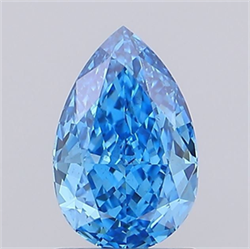Picture of Lab Grown Diamond 1.25 Carats, Pear with  Cut, Fancy Vivid Blue Color, VS2 Clarity and Certified by IGI