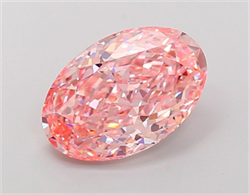 Picture of Lab Grown Diamond 4.65 Carats, Oval with  Cut, Fancy Vivid Pink Color, VS1 Clarity and Certified by IGI