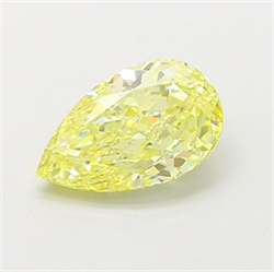 Picture of Lab Grown Diamond 1.50 Carats, Pear with  Cut, Fancy Intense Yellow Color, VS1 Clarity and Certified by IGI