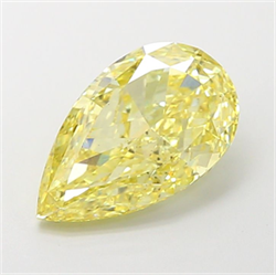 Picture of Lab Grown Diamond 3.02 Carats, Pear with  Cut, Fancy Yellow Color, VS2 Clarity and Certified by IGI