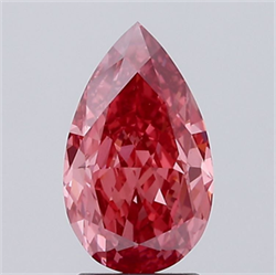 Picture of Lab Grown Diamond 3.06 Carats, Pear with  Cut, Fancy Vivid Pink Color, VS1 Clarity and Certified by IGI