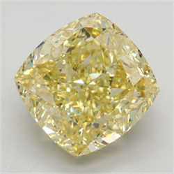 Picture of Lab Grown Diamond 3.55 Carats, CUSHION MODIFIED with  Cut, Fancy Intense Yellow Color, VVS2 Clarity and Certified by IGI