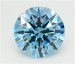 Picture of Lab Grown Diamond 3.02 Carats, Round with Ideal Cut, Fancy Vivid Blue Color, VS1 Clarity and Certified by IGI