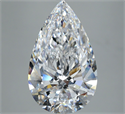 Natural Diamond 5.11 Carats, Pear with  Cut, D Color, FL Clarity and Certified by GIA
