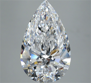 Picture of Natural Diamond 5.11 Carats, Pear with  Cut, D Color, FL Clarity and Certified by GIA