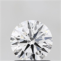 Lab Grown Diamond 1.29 Carats, Round with Ideal Cut, D Color, VVS2 Clarity and Certified by IGI