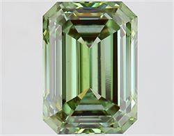 Picture of Lab Grown Diamond 2.65 Carats, Emerald with  Cut, Fancy Vivid Green Color, VS2 Clarity and Certified by IGI