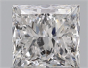 Natural Diamond 0.80 Carats, Princess with  Cut, D Color, SI1 Clarity and Certified by GIA