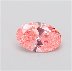 Picture of Lab Grown Diamond 1.52 Carats, Oval with  Cut, Fancy Vivid Pink Color, VS1 Clarity and Certified by IGI