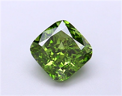 Picture of Lab Grown Diamond 1.26 Carats, CUSHION MODIFIED with  Cut, Fancy Vivid Green Color, VS1 Clarity and Certified by IGI