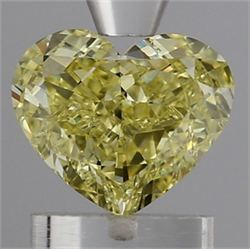 Picture of Lab Grown Diamond 1.21 Carats, Heart with  Cut, Fancy Intense Yellow Color, VS1 Clarity and Certified by IGI