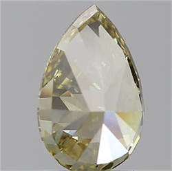 Picture of Lab Grown Diamond 1.64 Carats, Pear with  Cut, Fancy Intense Yellow Color, VVS2 Clarity and Certified by IGI