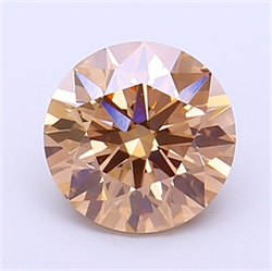 Picture of Lab Grown Diamond 1.72 Carats, Round with Ideal Cut, Fancy Brown Color, VVS2 Clarity and Certified by IGI