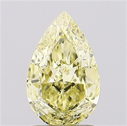 Picture of Lab Grown Diamond 1.74 Carats, Pear with  Cut, Fancy Intense Yellow Color, VVS2 Clarity and Certified by IGI